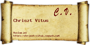 Chriszt Vitus névjegykártya